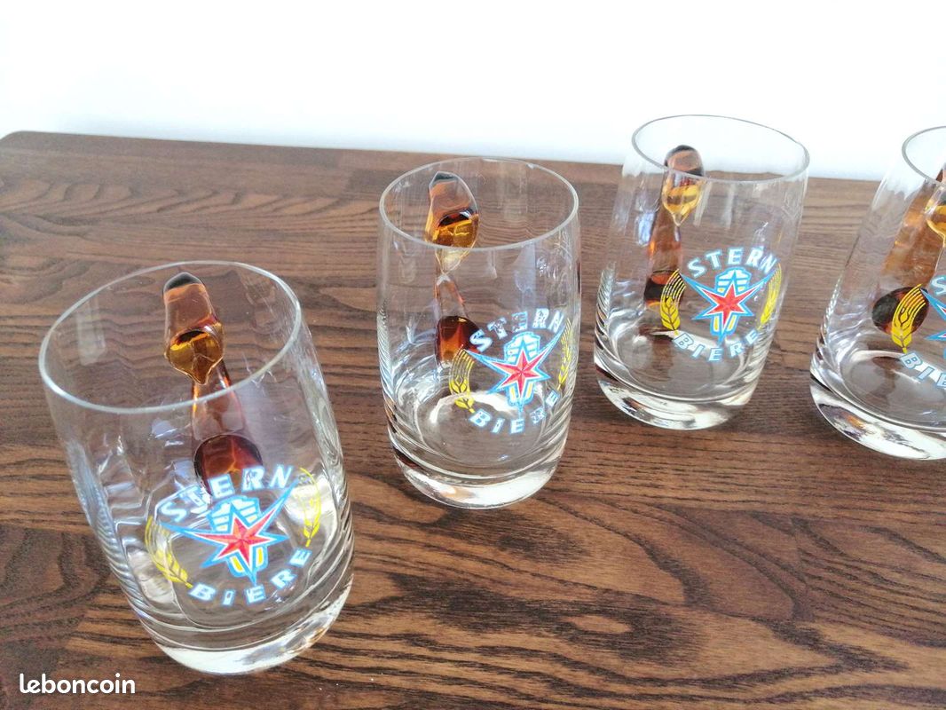 Lot De 6 Verres à Limonade Vintage Saint Gobain – Multicolores, 14 Cm, état Impeccable