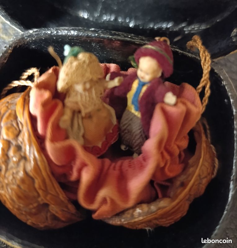 PETITCOLLIN CELLULOID COUPLE marié ancienne poupée miniature mariage EUR 50,00 - FR