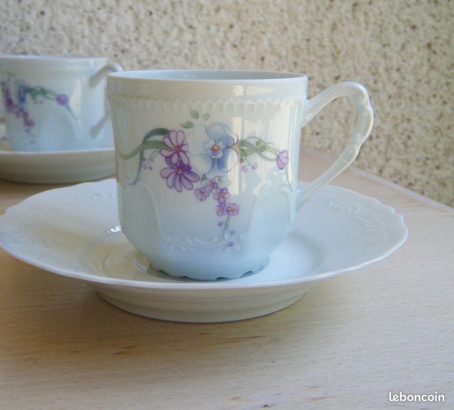 ♥ Ancienne Manufacture Royale Limoges ♥ Très Beau Service à Café Porcelaine ♥ (image 5)