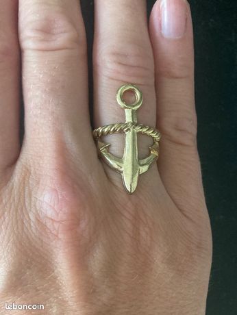 Bague ancre marine dorée Montres Bijoux