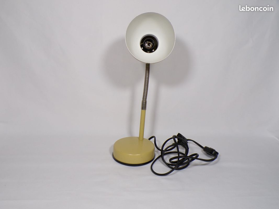 Lampe de bureau vintage années 70 flexible beige (image 3)