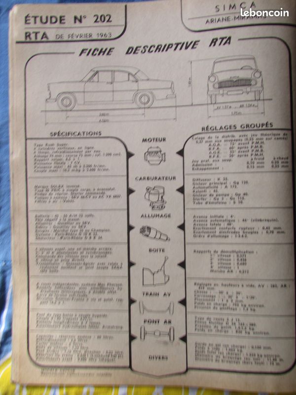 Revue technique auto SIMCA ARIANE 4 (image 2)