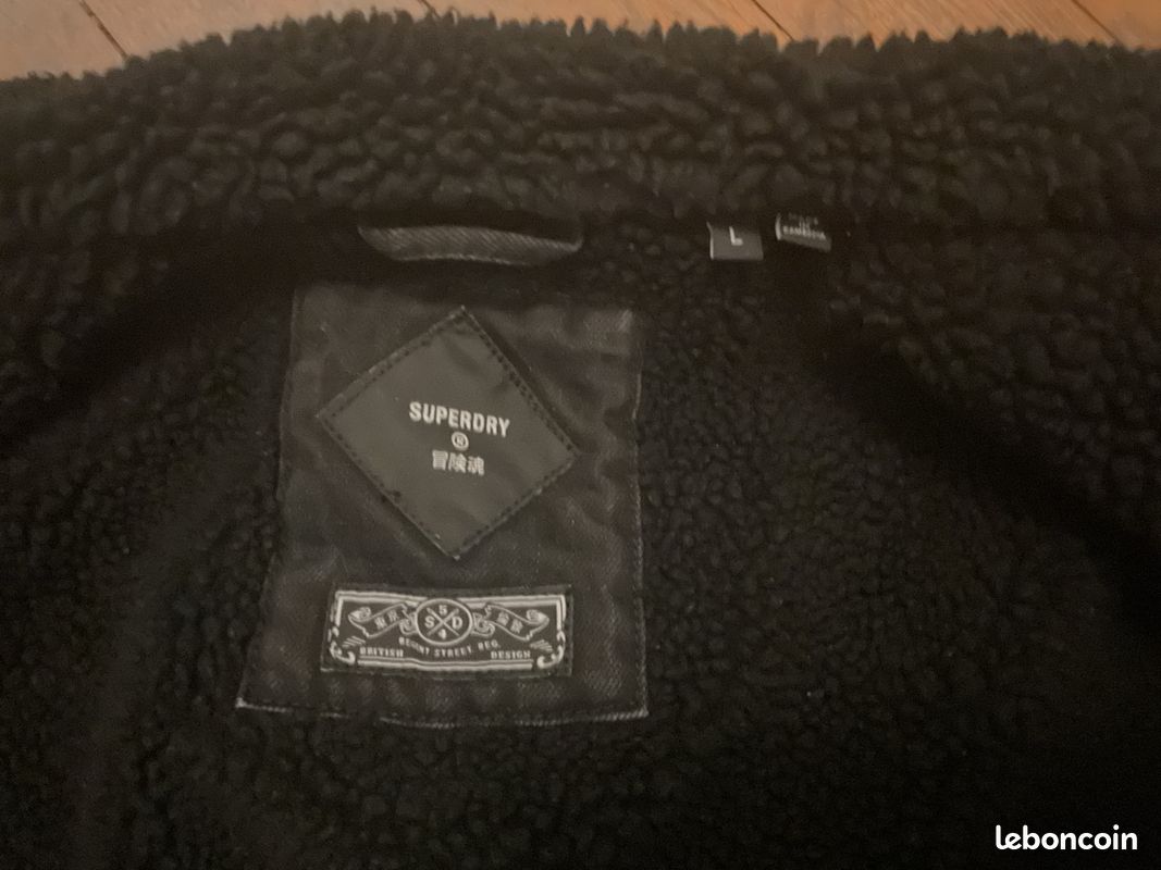 Blouson jean col et intérieur fourré Superdry (image 4)