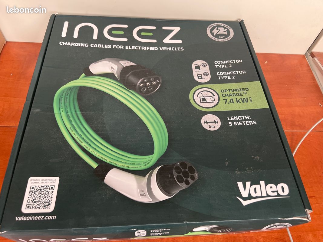 Câble de recharge voiture électrique Valeo ineez Type 2 7,4 kW 5 m (image 1)