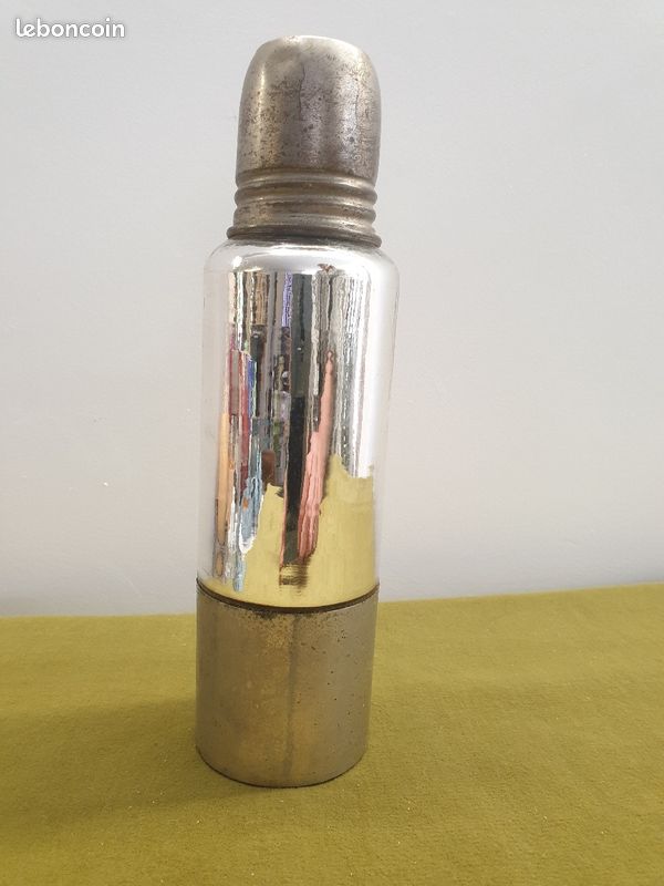 Thermos ancienne en verre eglomise (image 1)