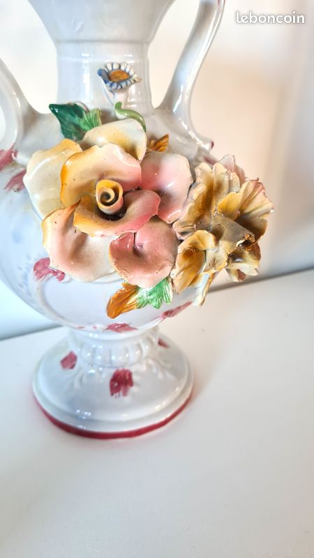 Cruche Capodimonte Ornée De Fleurs – Made In Italy