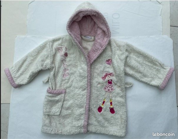 Spécial baignade piscine : Peignoir brodé, serviette éponge, fille, qualitatif : Sensei, plage piscine, 2 ans (image 11)