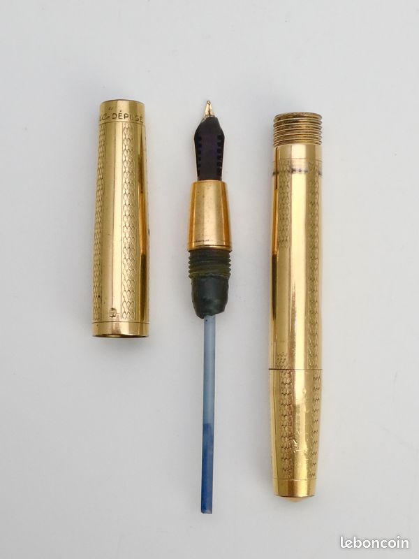 Stylo Plume UNIC Des Années 1930 – Plume 18K Iridium, Plaqué Or, Occasion France