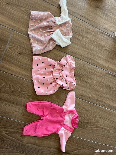 Lot De 4 Tenues Pour Poupées 14-17 Pouces – Salopette Velours, T-shirt, Chaussettes Et Sac à Dos Sirène – Cadeau Enfant