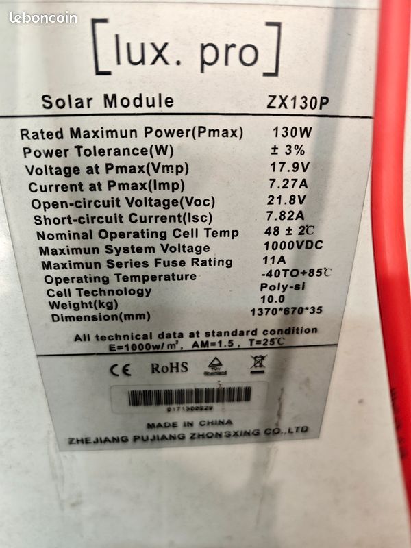 Panneau solaire 12v 130w + régulateur de charge pour camping car van fourgon autre (image 5)