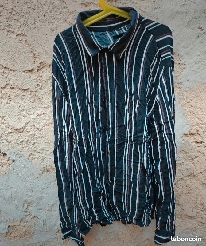 Chemisier Léger K.Zell Rayé Noir Et Blanc - Taille 2, Occasion En Très Bon état, Référence KS717