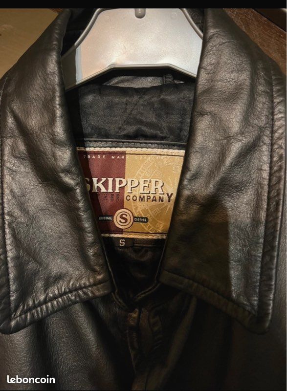 Veste en cuir Skipper noire Vêtements