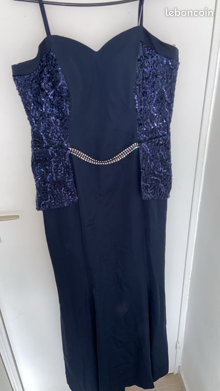 Robe de soiree bleue nuit (image 4)