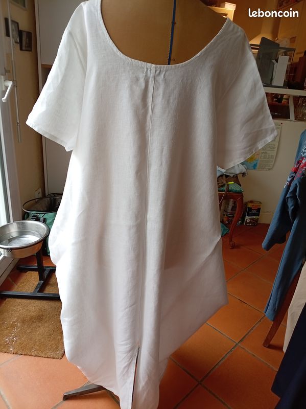 Magnifique robe en lin blanc T.U (image 2)