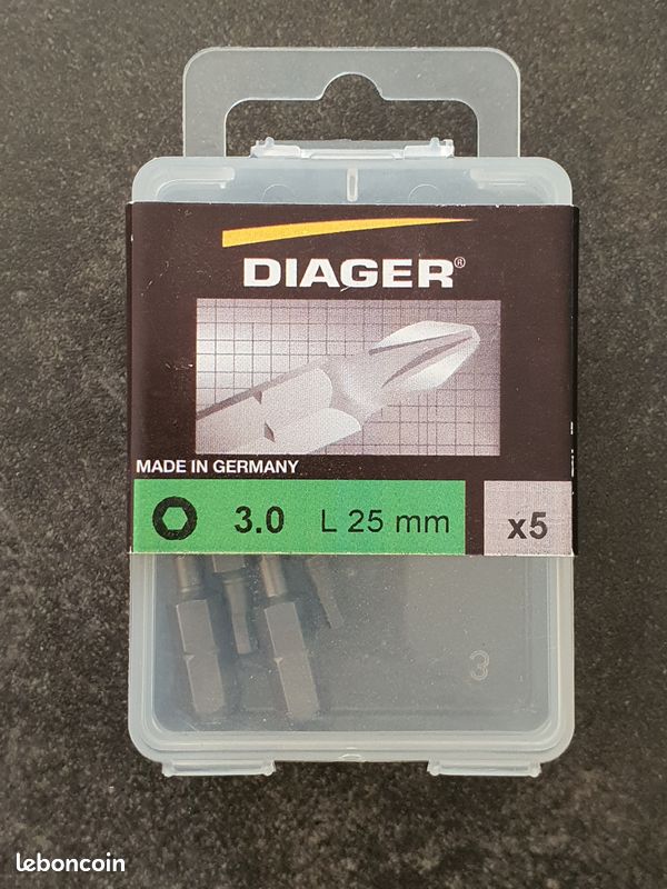 Embouts de vissage Diager 6 pans 3.0 x 25mm (image 1)