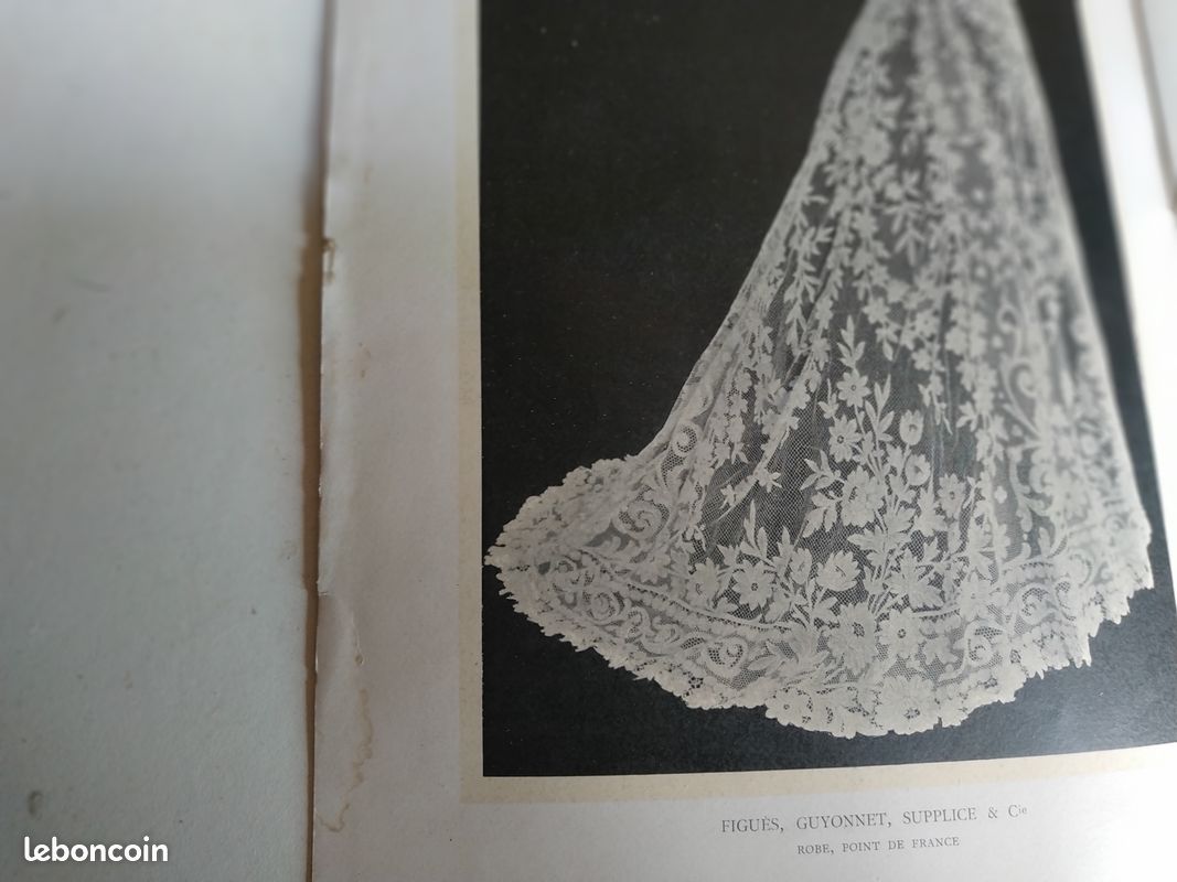 L'album d'art la dentelle art décoratif : anciennes planches de modèles en dentelle 1904 vintage (image 7)