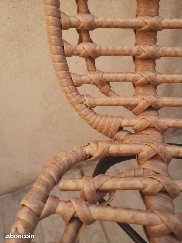 3 chaises rotin et métal (image 6)