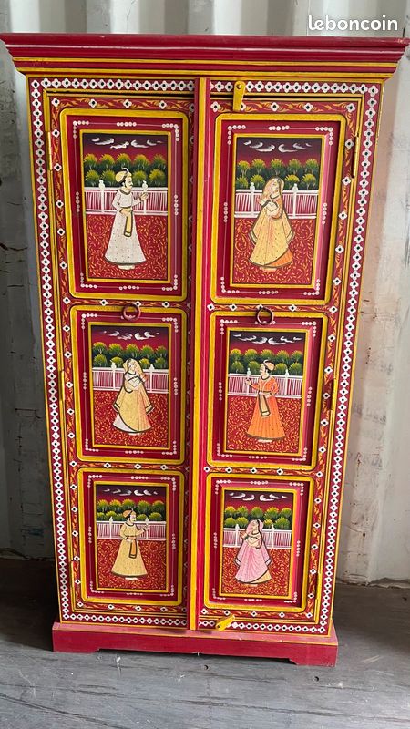 Armoire rouge en manguier (image 3)