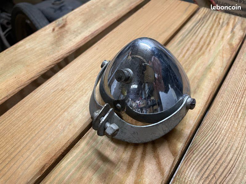 Ancien Phare Vélo/moto – Fixation Métal Peint, Style Vintage, Pas De Marque