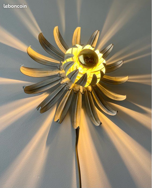 Applique murale en forme de fleur/suspension Art déco/luminaire original en métal, vintage et tendance (image 12)