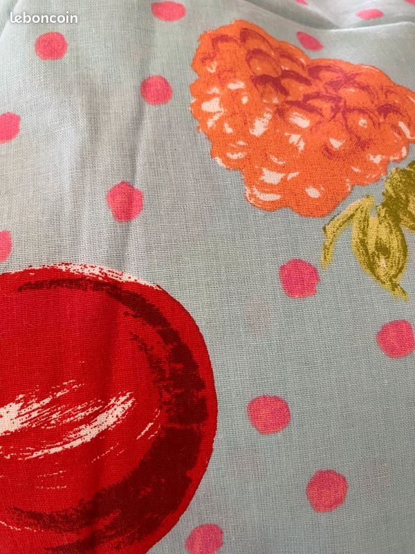 2 Jolis coupons coton fruits rouge 240*160 et 140 *160 cm (image 4)
