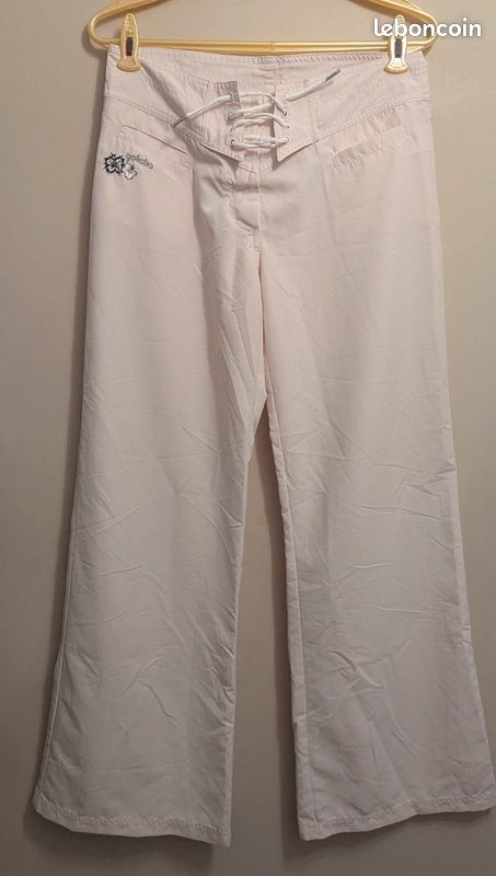 Pantalon large blanc cassé pour femme Gotcha T40 tbe,quasi neuf (image 1)