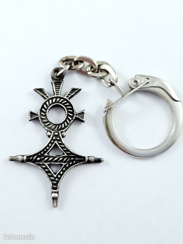 Porte-Clé Simili Cuir Noir Afrique Terre Carte - Ref 1