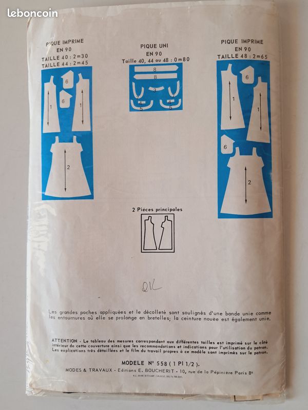 Patron De Couture Vintage Veste Femme Années 70 - Marque Femmes D'Aujourd'hui (occasion)