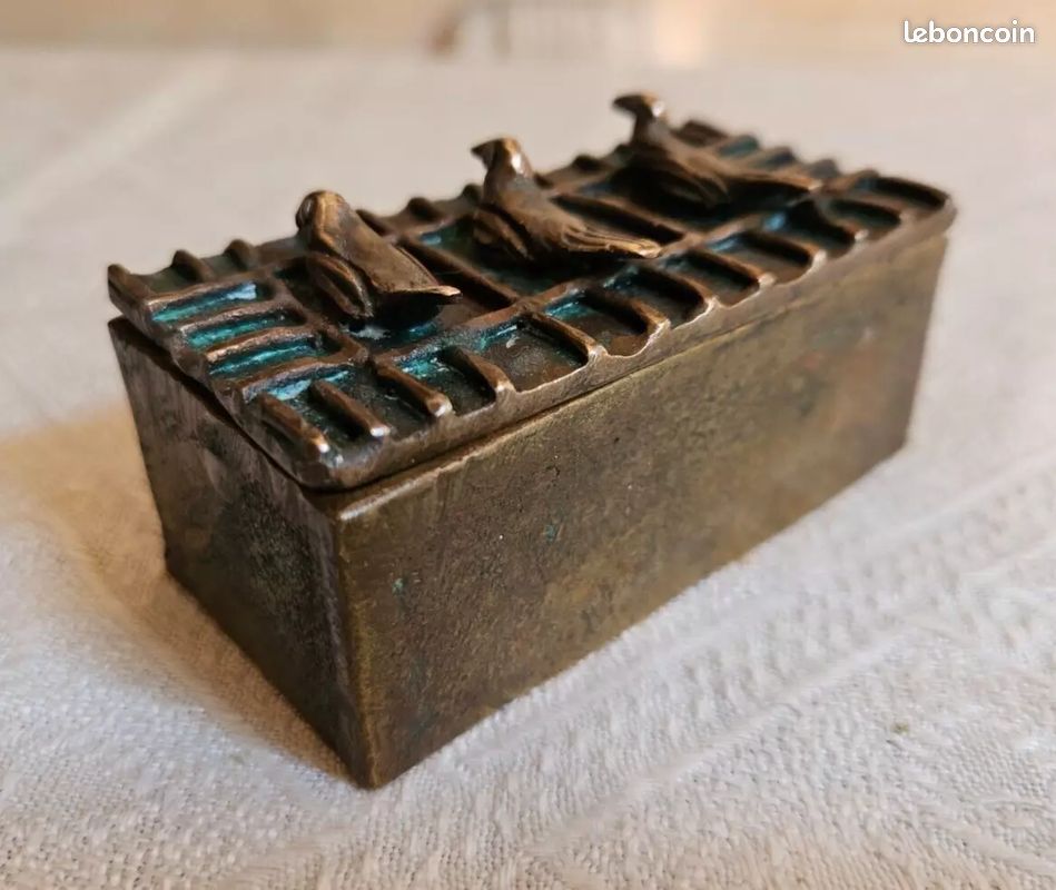 Jardinière ancienne Pot de fleurs Oiseaux bronze XIX siècle