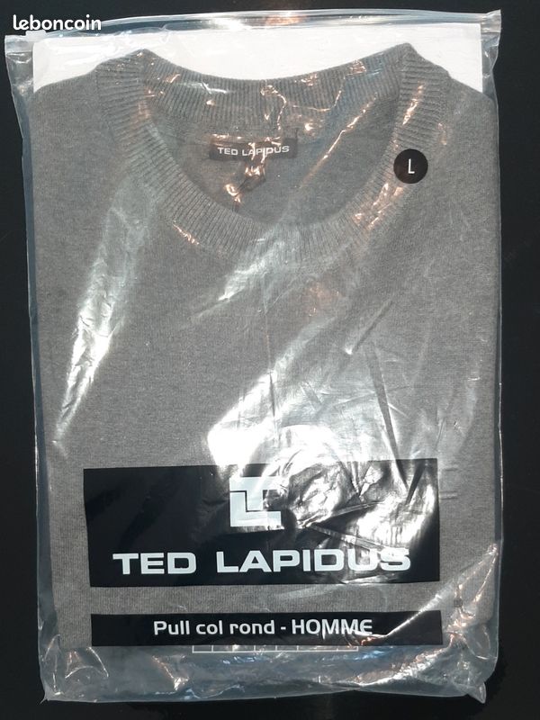 Sweat pull homme ted lapidus taille l gris foncé neuf Vêtements