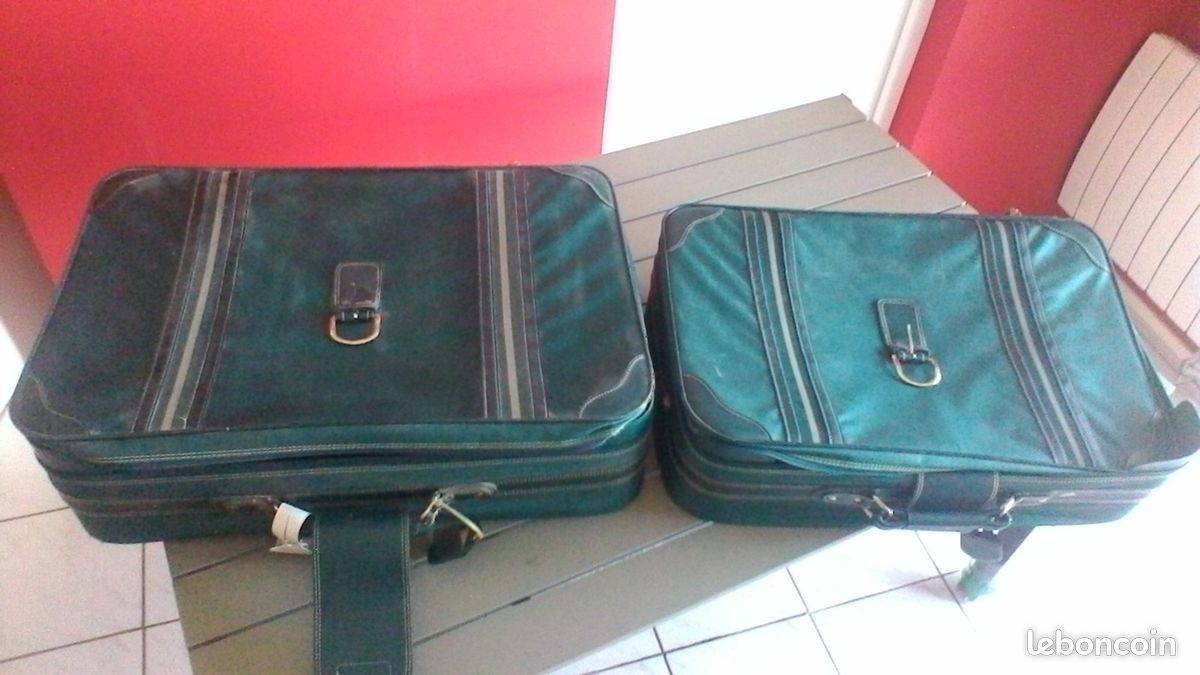 2 valises vertes en toile goldenman (image 1)