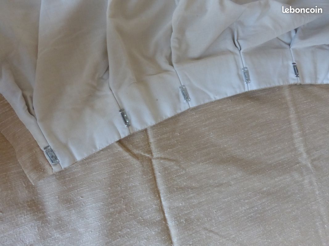 Double rideau beige doublé (image 4)