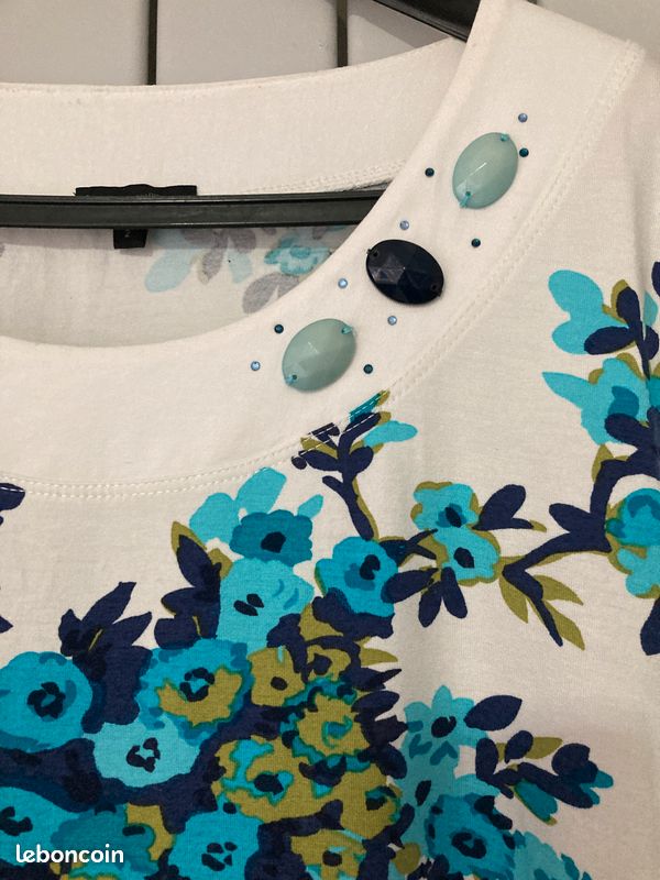 Débardeur Femme Vintage à Fleurs – Taille M (FR40/US8/UK12/EUR38) – Coton Doux, Parfait État