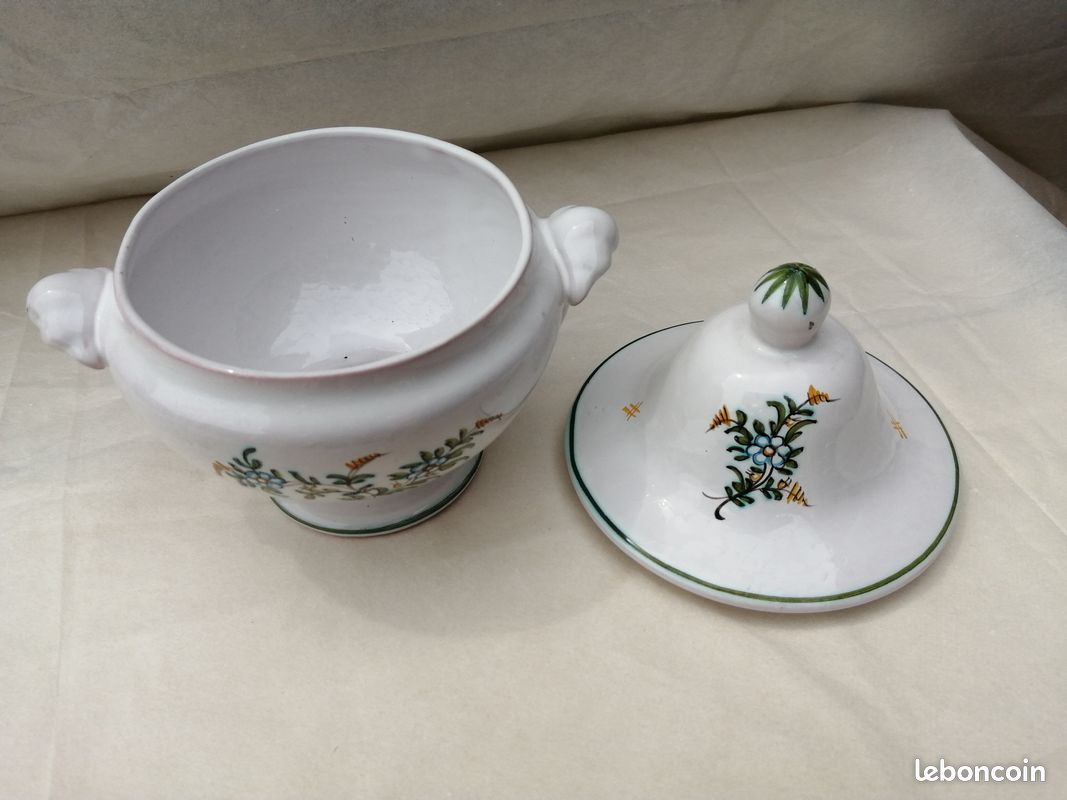 Véritable sucrier Vallauris décor Moutiers (image 2)