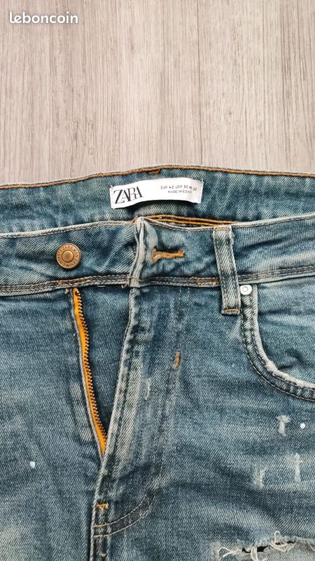 Jean homme Zara effet troué tâches peinture taille 42 (M) 12