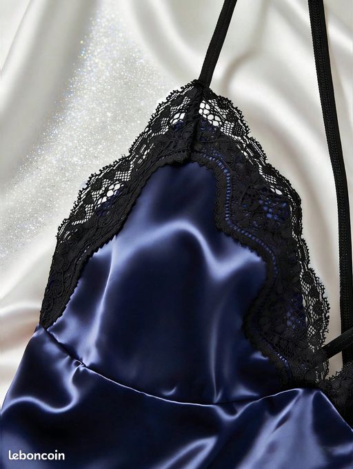 Chemise Soleil Manches Dentelle Kastel Danemark - Bleu Marine Jardin Luxuriant