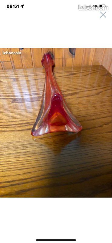Vase en verre rouge (image 6)