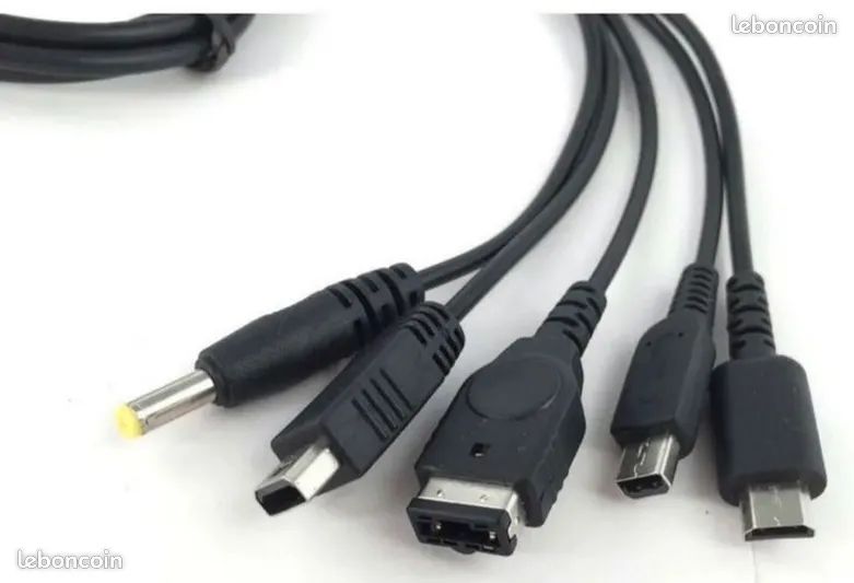 OCIODUAL Adaptateur Courant Mural 2 Pin Noir Compatible avec PSP FAT
