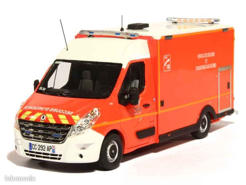 Miniature MVI 1/43 Renault Master Long 1997 - VSAB Pompiers - Résine