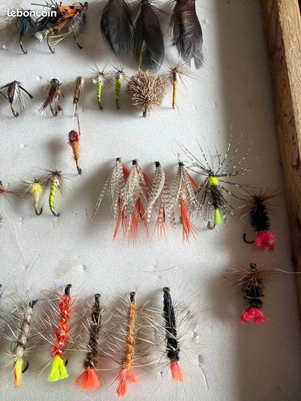 Parker Fly Boîte De Pêche à La Mouche Vintage Perrine #101 - Avec Mouches, Poppers, Bugs, Nymphes - Lot Lot Perles