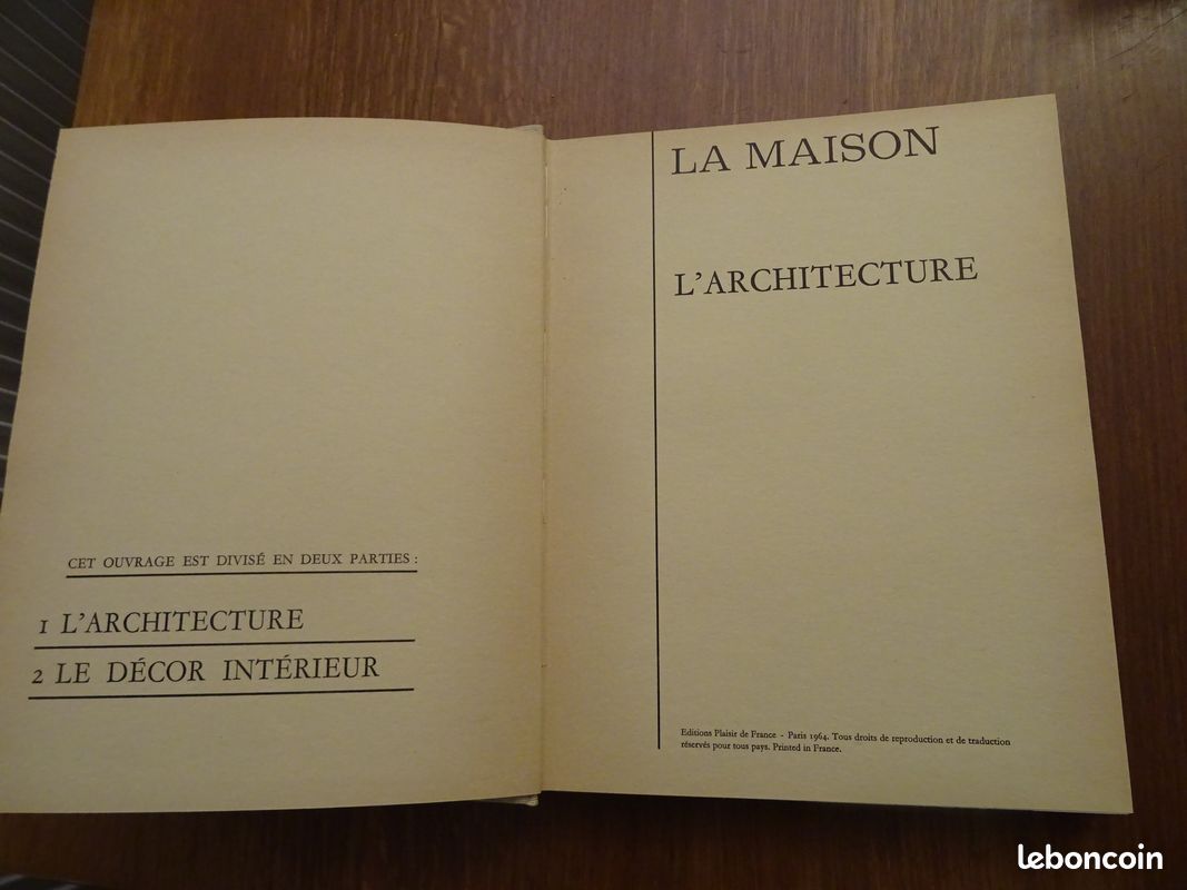 Beau livre 1964, La Maison, l'architecture et le Décor intérieur (image 2)