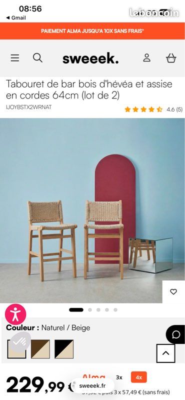 Îlot central Sweeek + 2 tabourets – Parfait état (image 8)