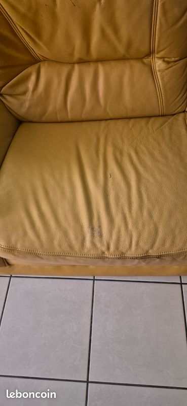 Canapé angle et fauteuil cuir veritable (image 7)