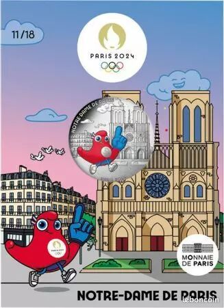 Pièce argent 10 notre dame de Paris jo 2024 (image 3)