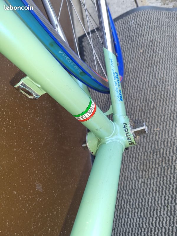 Cadre Vélo Route BICI BIANCHINI CR-MO Bleu Vintage 56 Cm - Occasion En Bon état
