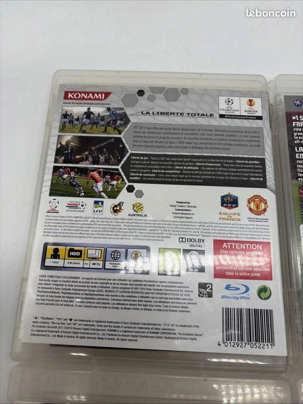 Lot De 6 Jeux PS3 : FIFA 8,9,10 + PES 8,9,10 - En Français - PAL - Comme Neufs