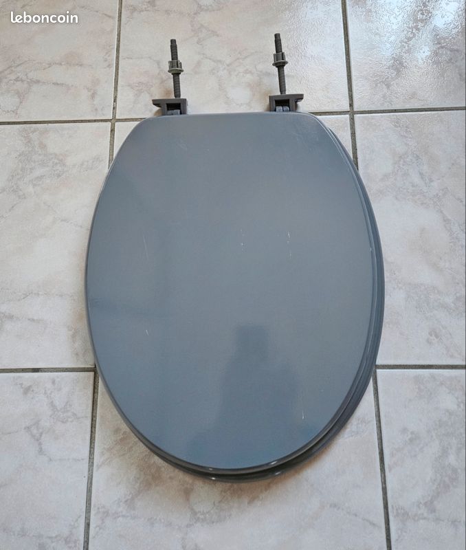 Abattant WC En Bois Gris Paris Prix - Dimensions 43 Cm, Design Moderne - Neuf En Emballage