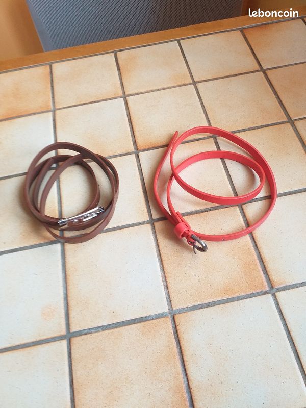 Ceinture marron et rouge (image 1)