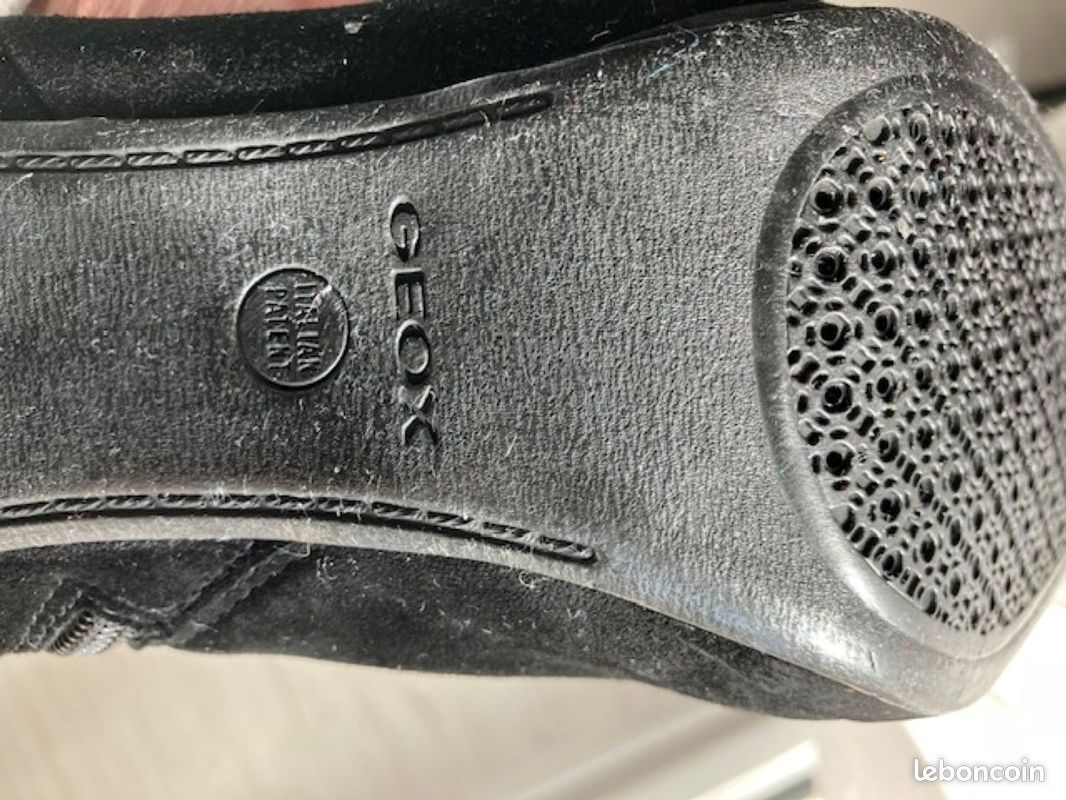 Bottes femme hautes Geox en daim noir à talon (Taille 39) (image 9)