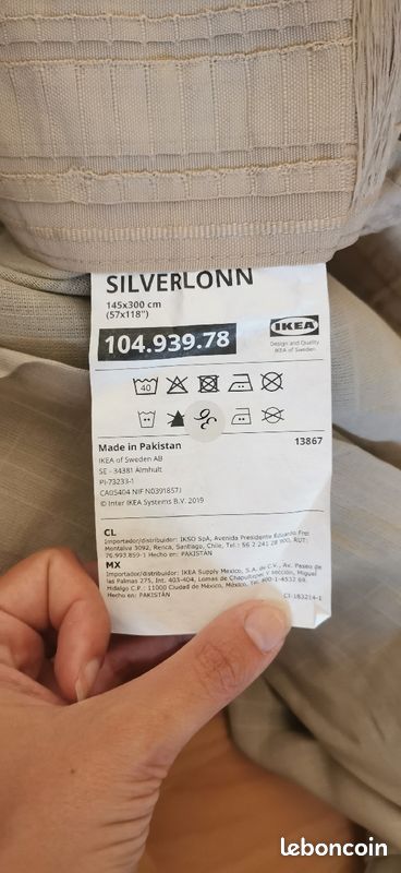 2 rideaux gris clair 145x300 IKEA SILVERLON (image 2)
